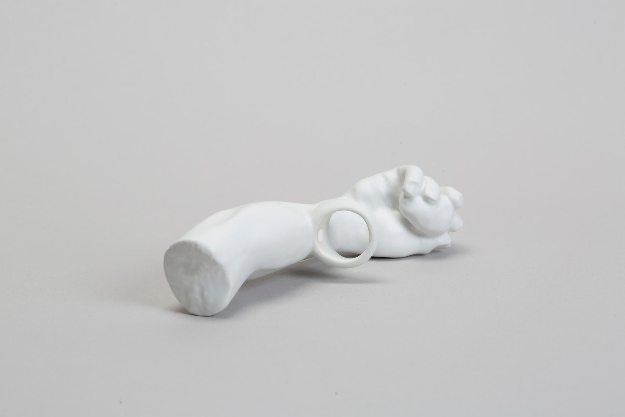 Italian Michelangelo Prèt-a-Porter Ceramic Sculptural Ring Contemporary For Sale