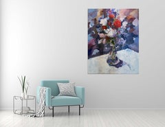 "Rojo"  Bodegón Colorido Óleo sobre lienzo 60" x 48" por Michele