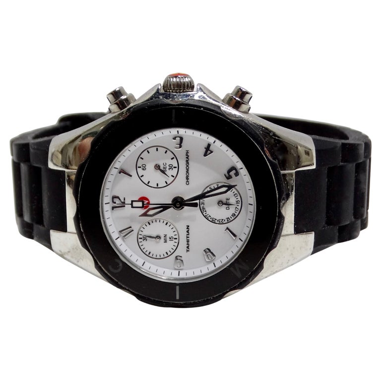 Michele 1990s Black Rubber Watch For Sale at 1stDibs  display picture 3