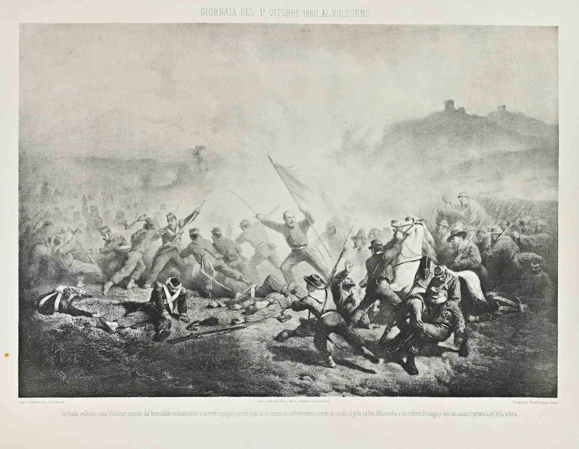 Volturno 1er octobre 1860 - Lithographie de Michele et Leonardo Doyen - 1860