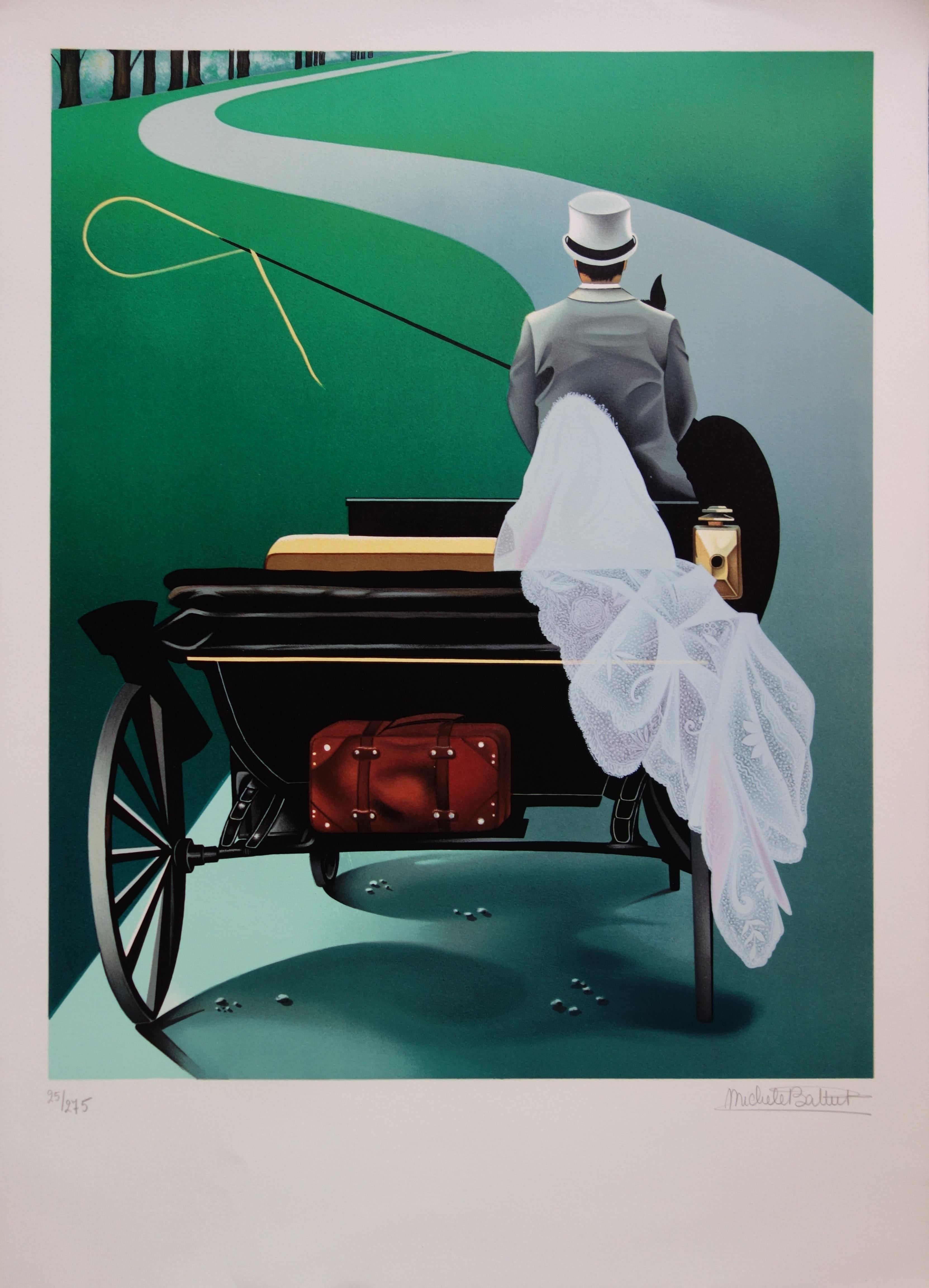 Michele Battut Figurative Print - The bride - Original handsigned lithograph