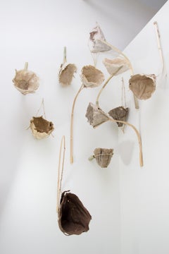 Michele Brody, Re-Blooms, Installation, Handcast Paper, Bamboo, 8'h x 5'w x 3'd