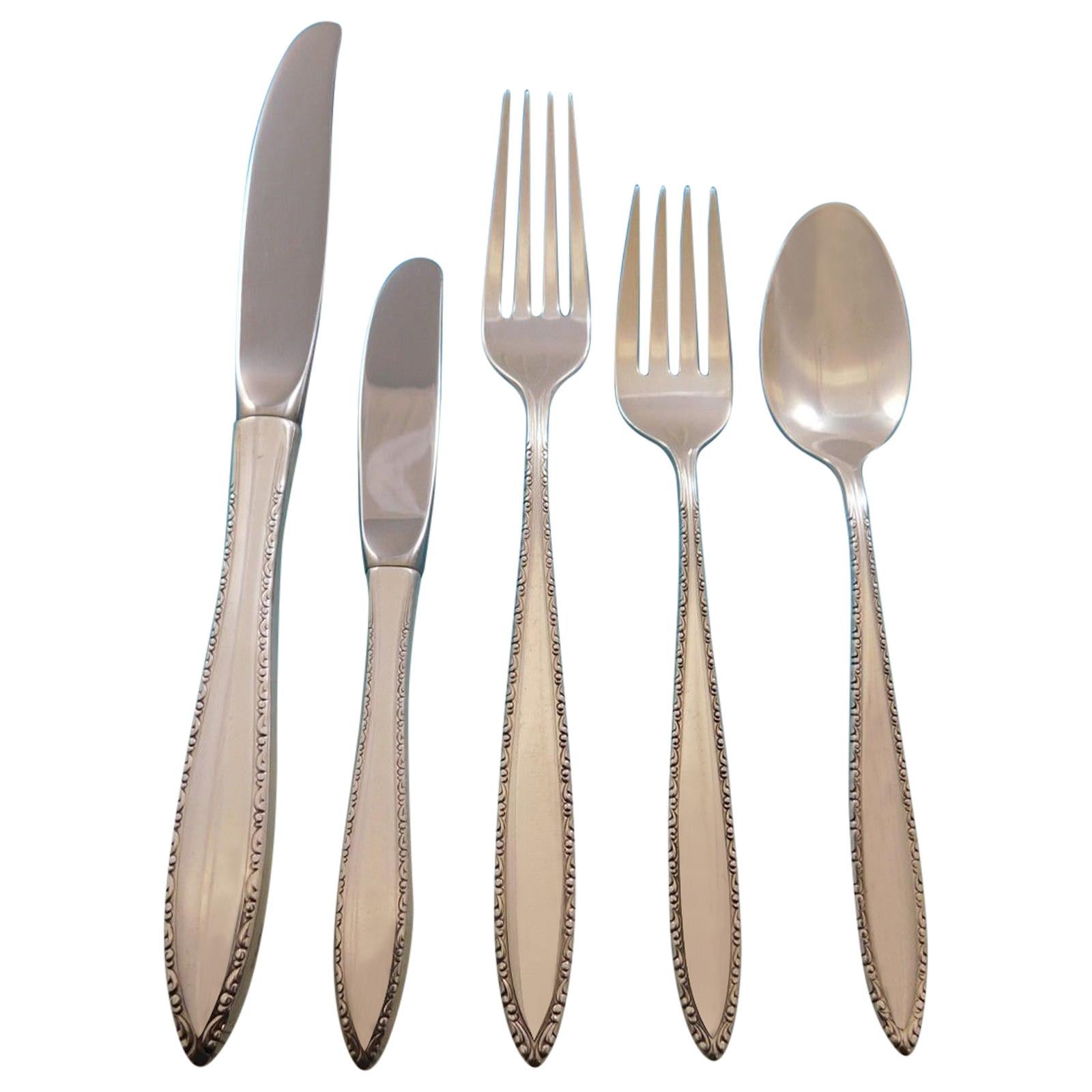 Michele by Wallace Sterling Silver Flatware Set for 6 Service 30 Pieces For Sale