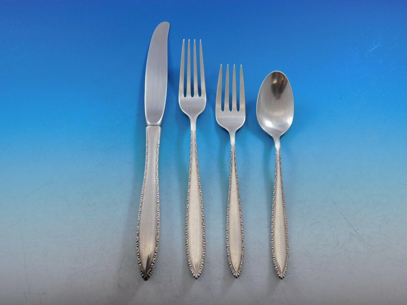 Michele by Wallace Sterling Silver Flatware Set for 8 Service 40 Pieces In Excellent Condition For Sale In Big Bend, WI