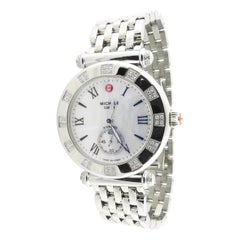 Michele Caber Diamond MOP Stainless Steel Mother of Pearl Ladies Watch MW16A01H6