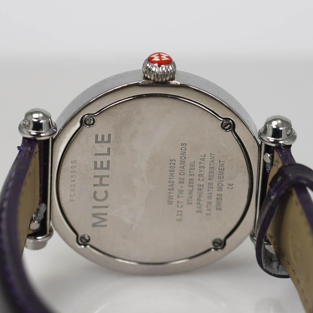 Michele Caber Edelstahluhr mit Perlmutt-Zifferblatt und Diamant-Lünette (Rundschliff) im Angebot