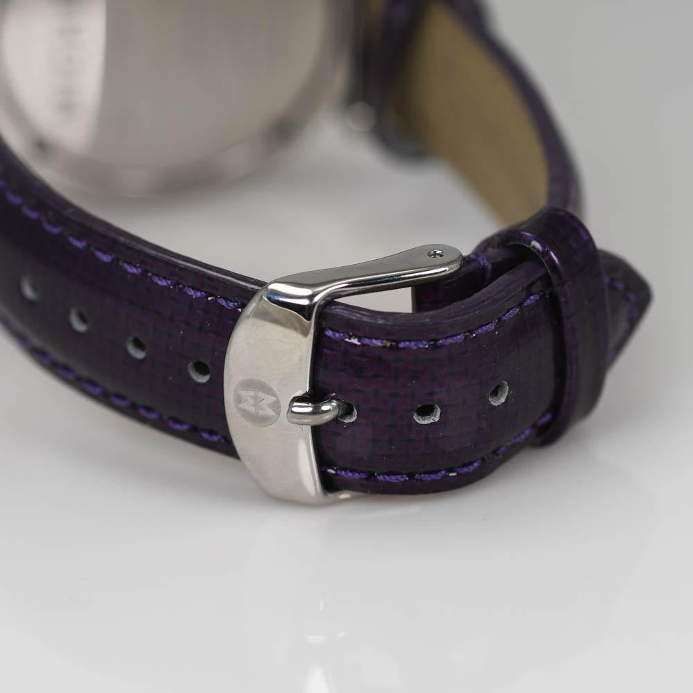 Michele Caber Edelstahluhr mit Perlmutt-Zifferblatt und Diamant-Lünette für Damen oder Herren im Angebot