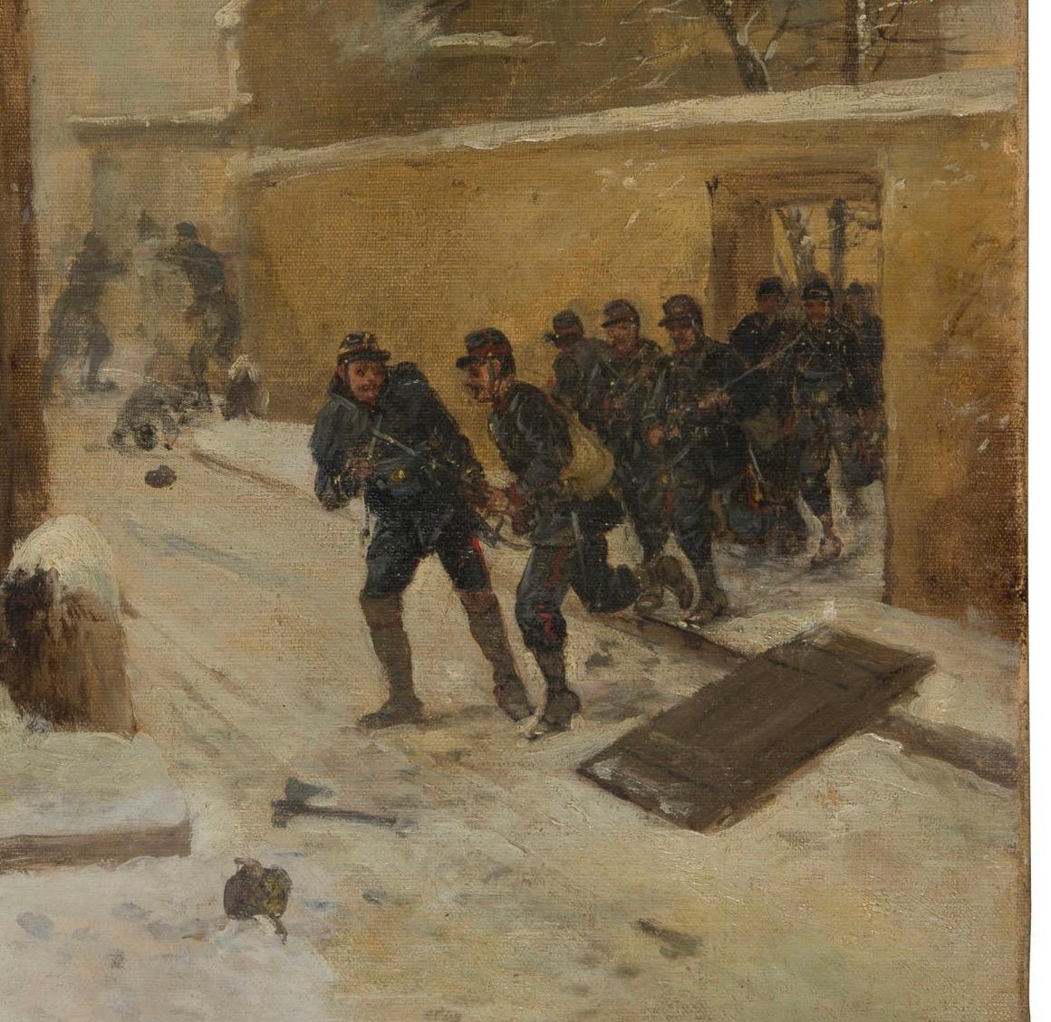 19th Century Signed Italian Military Painting Michele Cammarano For Sale 5