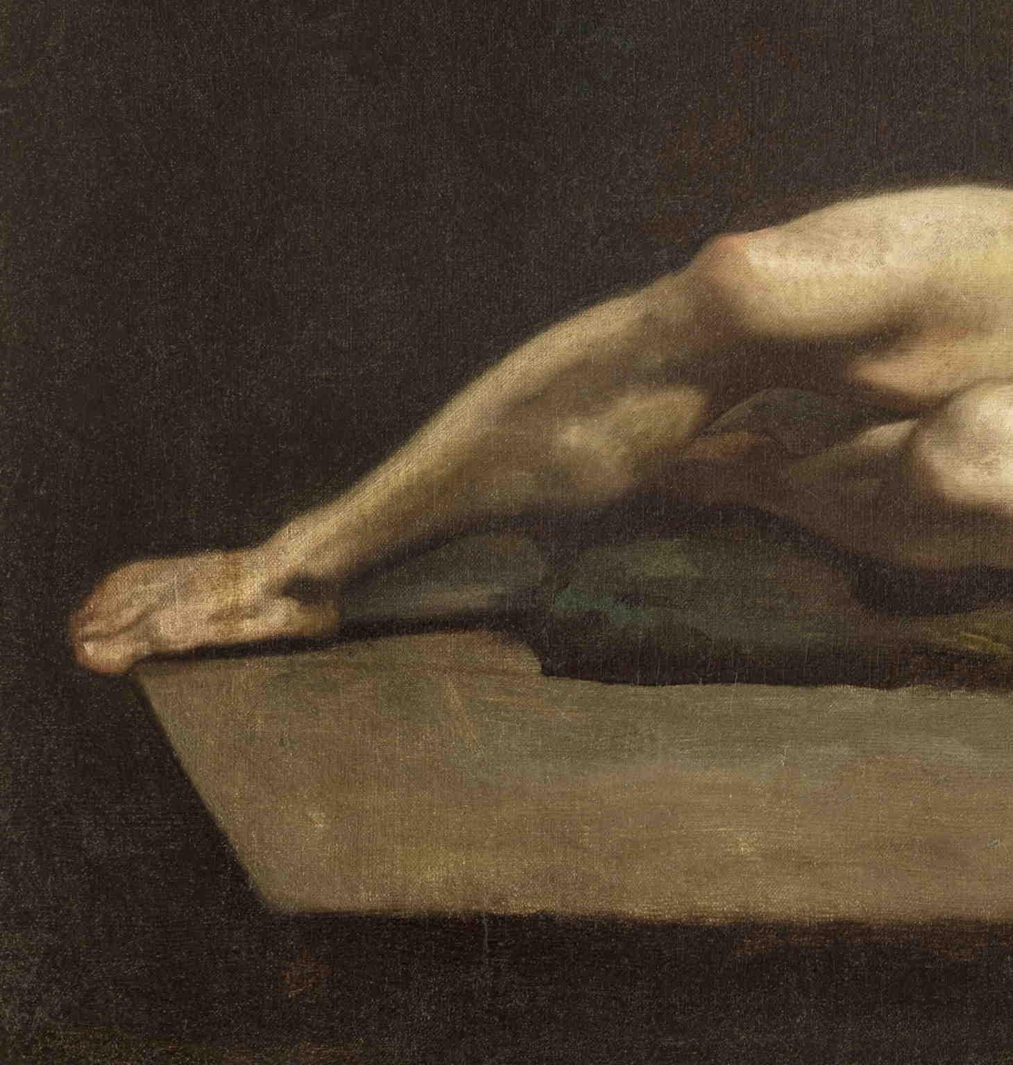 Sebbene atteggiato in una delle pose convenzionali adottate in Accademia per l’esercitazione della copia dal nudo, il modello anziano qui ritratto è indagato con tale sensibilità anatomica da farlo ritenere un soggetto indipendente dal tirocinio