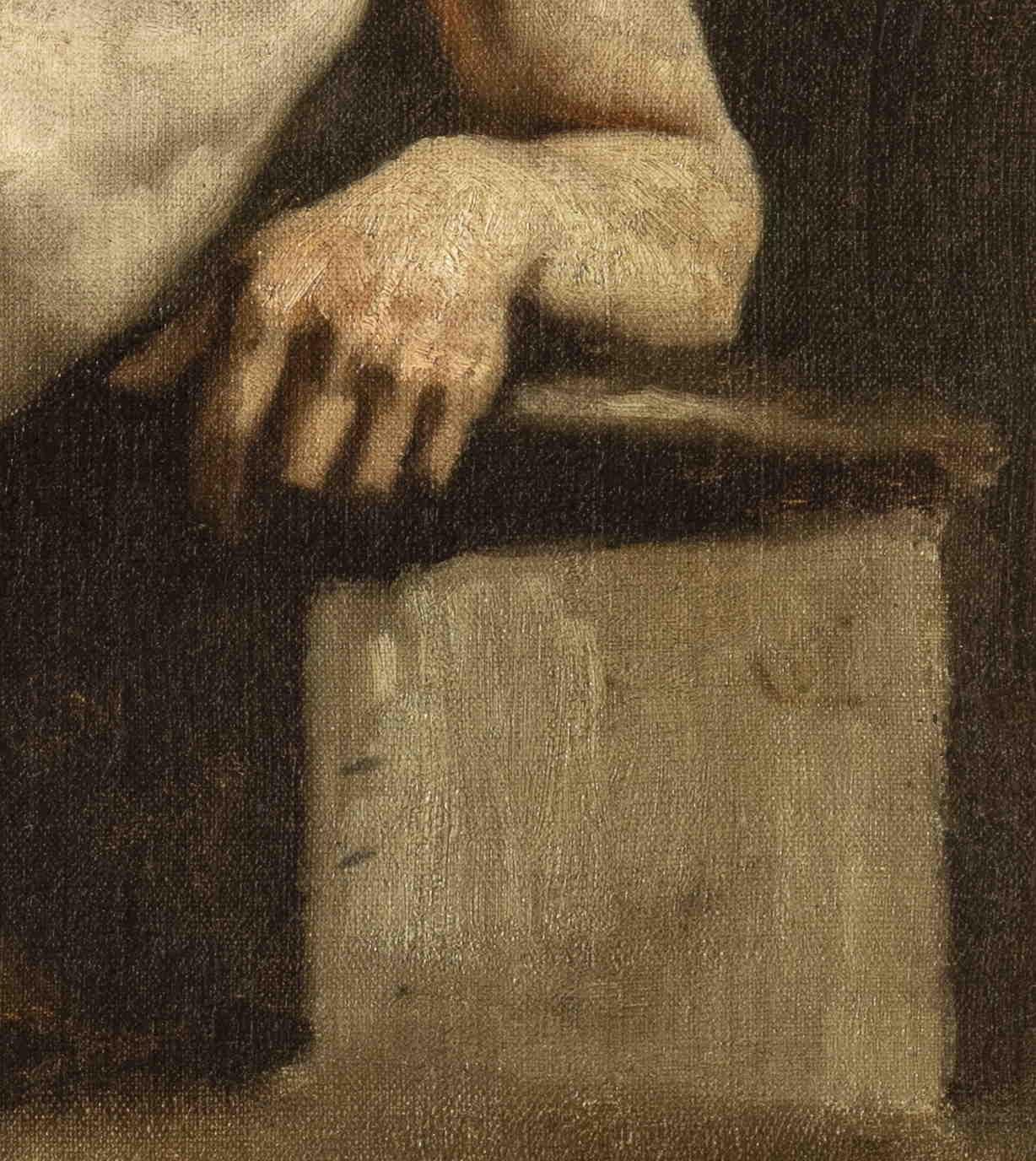 Dipinto figurativo italiano ritratto di nudo maschile del XIX secolo For Sale 2