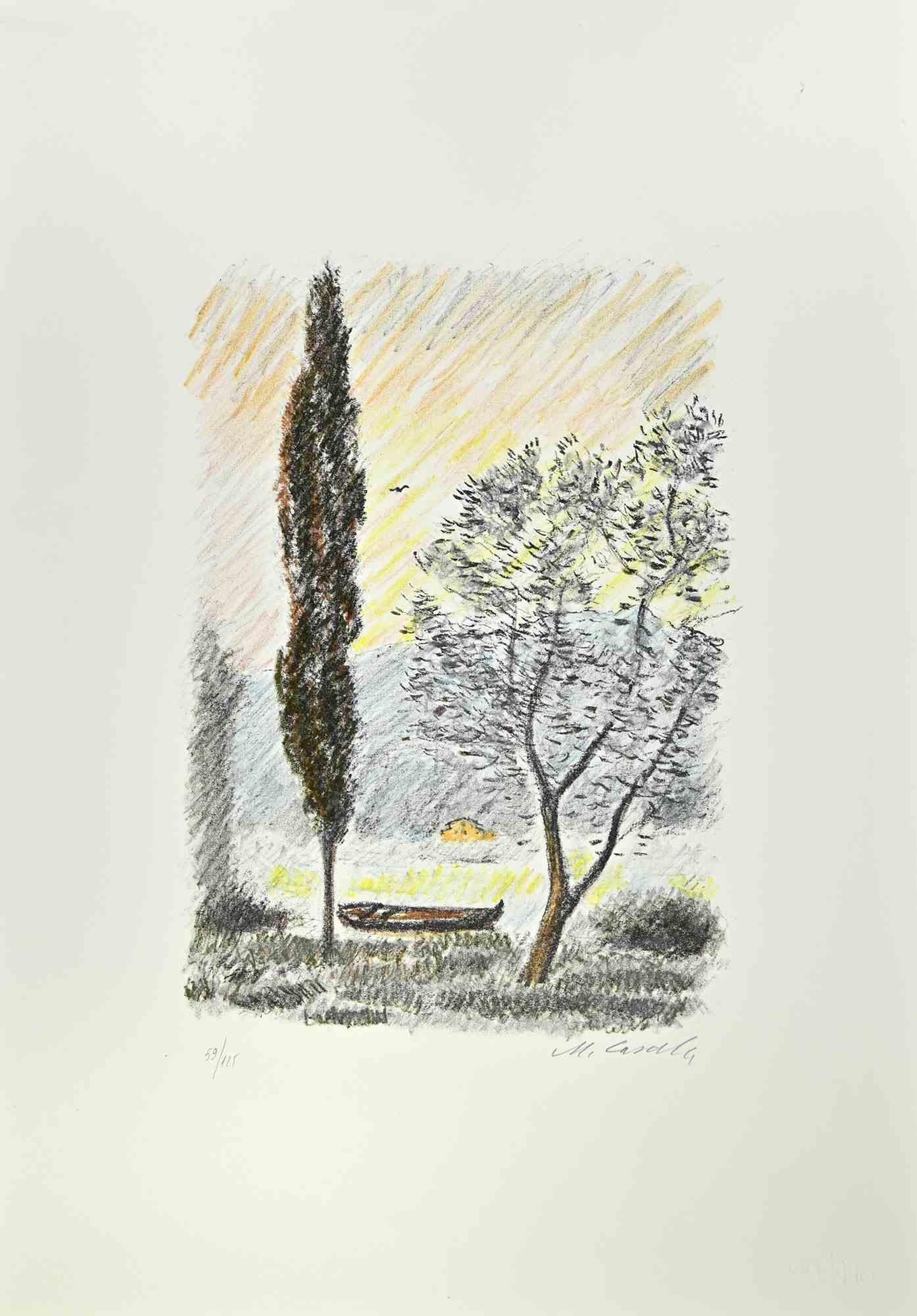 Pescara's Pine-wood is an artwork realized in 1979, by the Italian Artist Michele Cascella.

Colored lithograph on paper of the Portfolio "Landscape", 1979, with six original lithograph and the poems of Franco Simongini titled "Twenty Landscapes