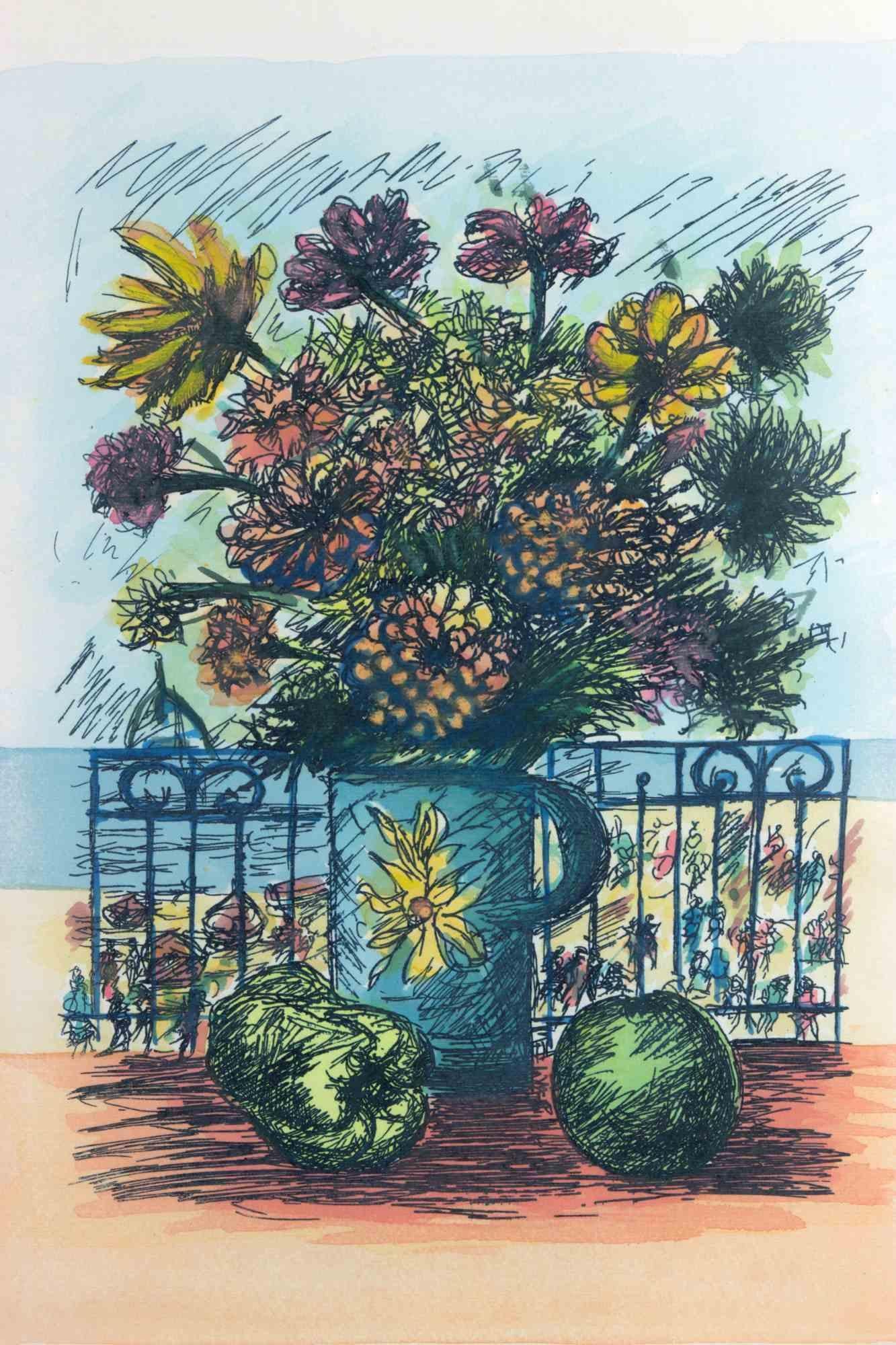 Nature morte - Gravure de Michele Cascella - années 1970 en vente 3