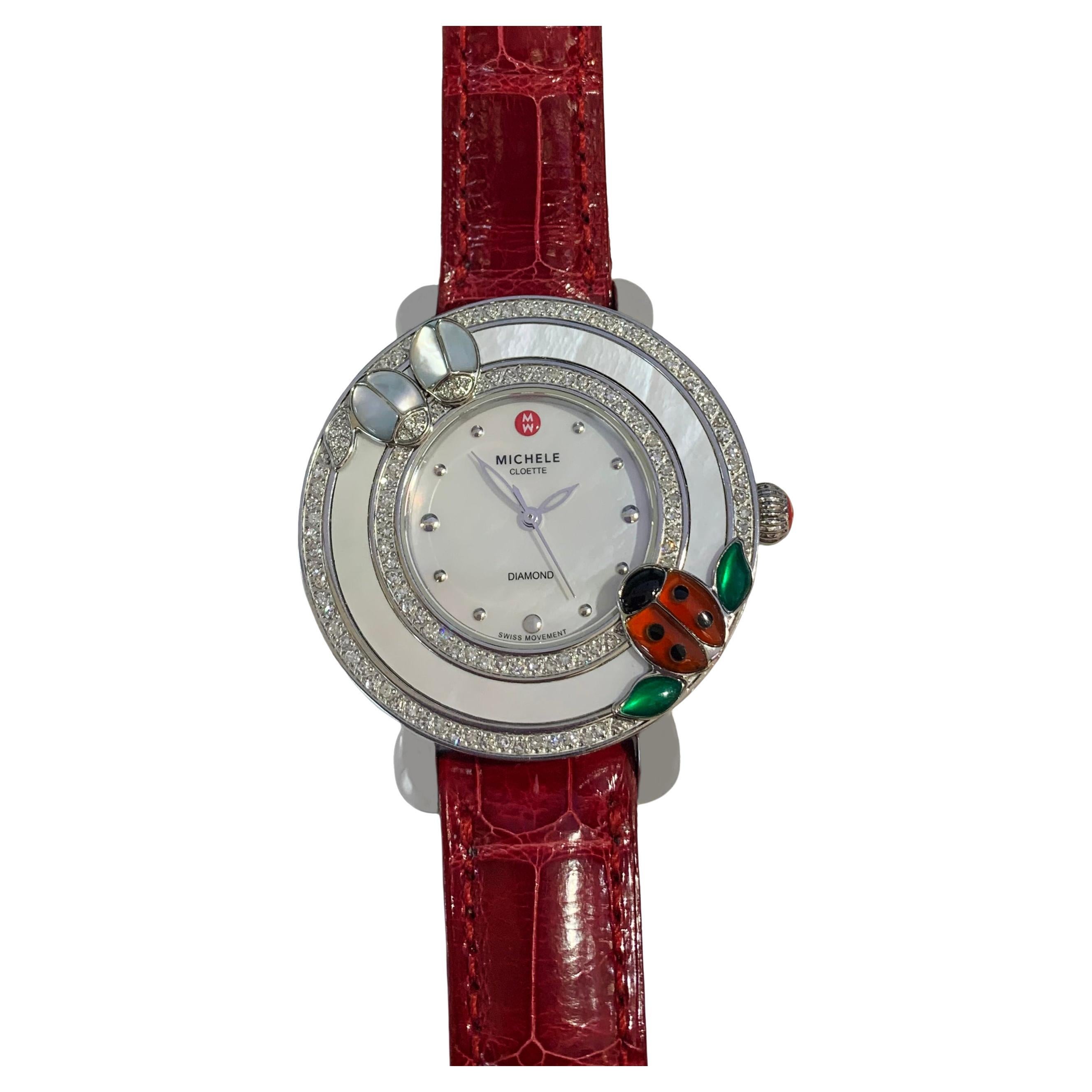 Michele Cloette Ladybug Montre édition limitée MW20D34J6025