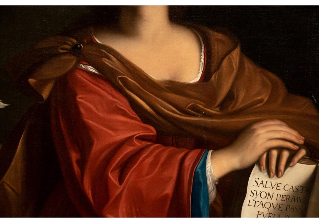 Michele Cortazzo 'Italy, 19th C.' Oil on Canvas, After Guercino's 1651 Samian Si For Sale 1