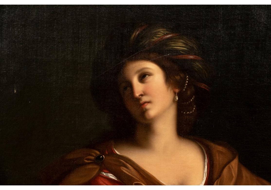 Gilt Michele Cortazzo 'Italy, 19th C.' Oil on Canvas, After Guercino's 1651 Samian Si For Sale