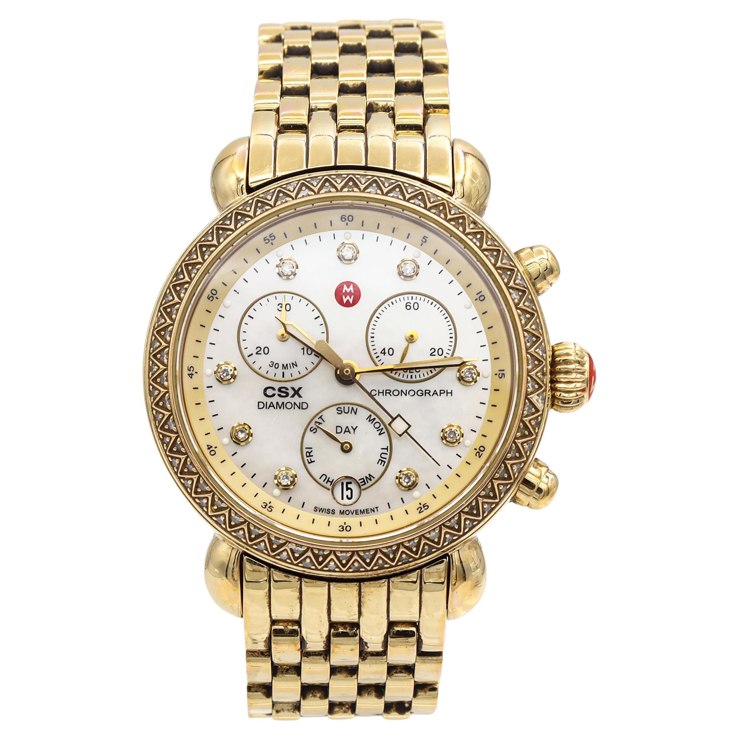 Michele CSX Diamant-Chronograph Damen Quarzuhr