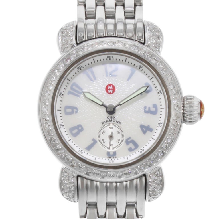 michele round diamond watch