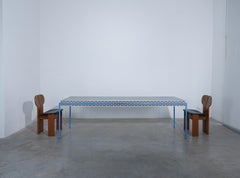 Michele de Lucchi Burgundy Writing Dining Table For Memphis Milano Italy, 1985