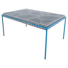 Michele de Lucchi Burgundy Writing Dining Table For Memphis Milano Italy, 1985