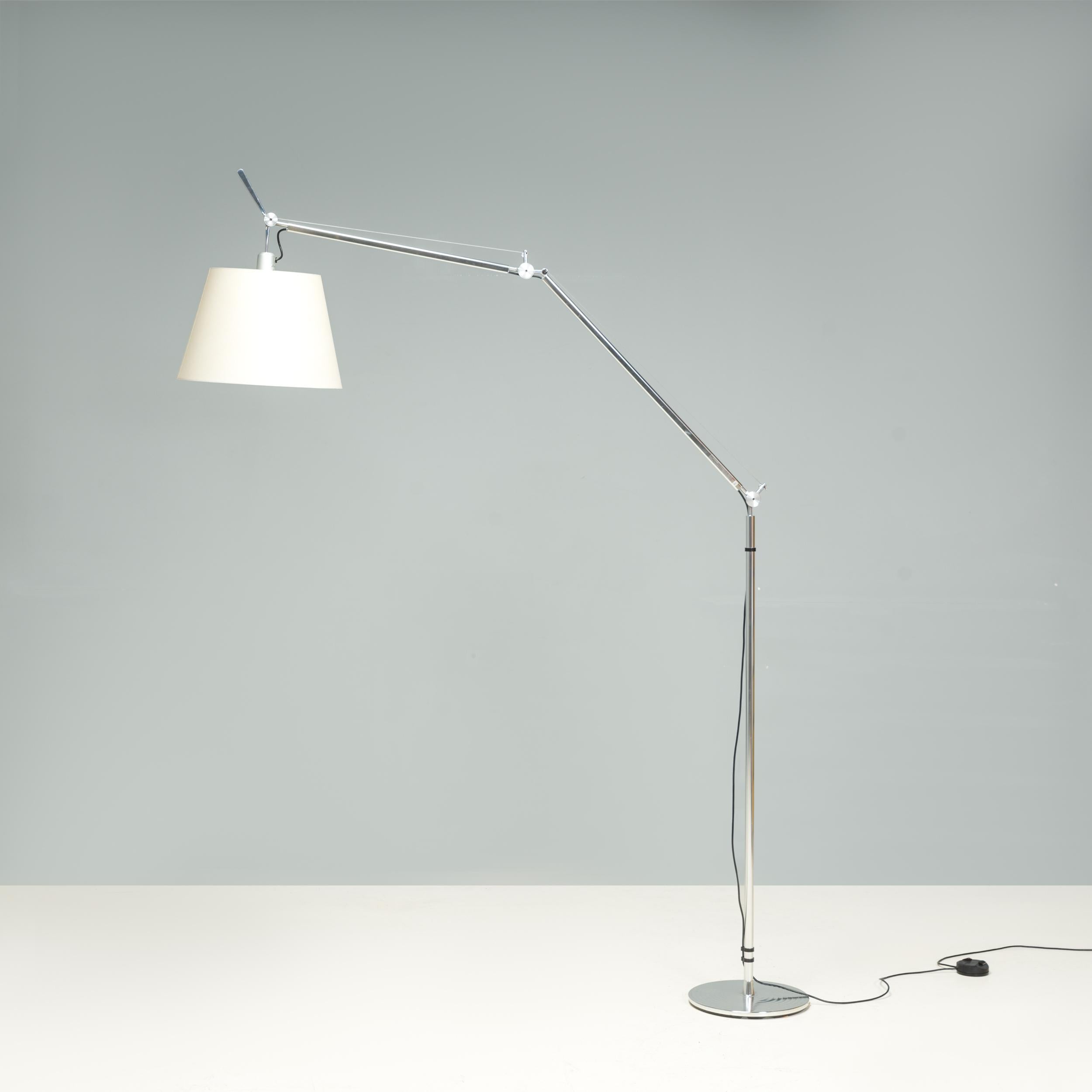 Contemporary Michele De Lucchi for Artemide Tolomeo Mega Silver and Cream Floor Lamp