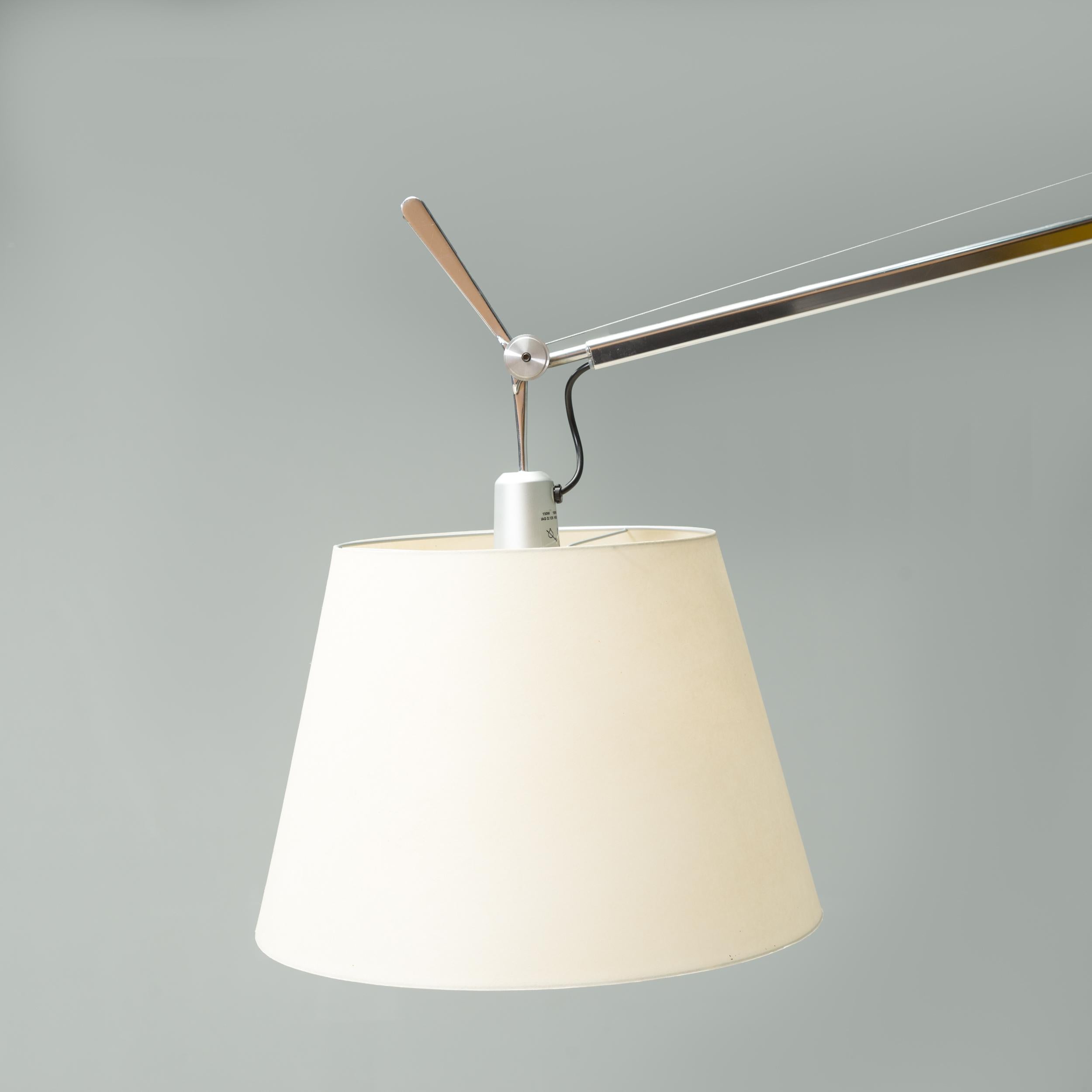 Michele De Lucchi for Artemide Tolomeo Mega Silver and Cream Floor Lamp 1