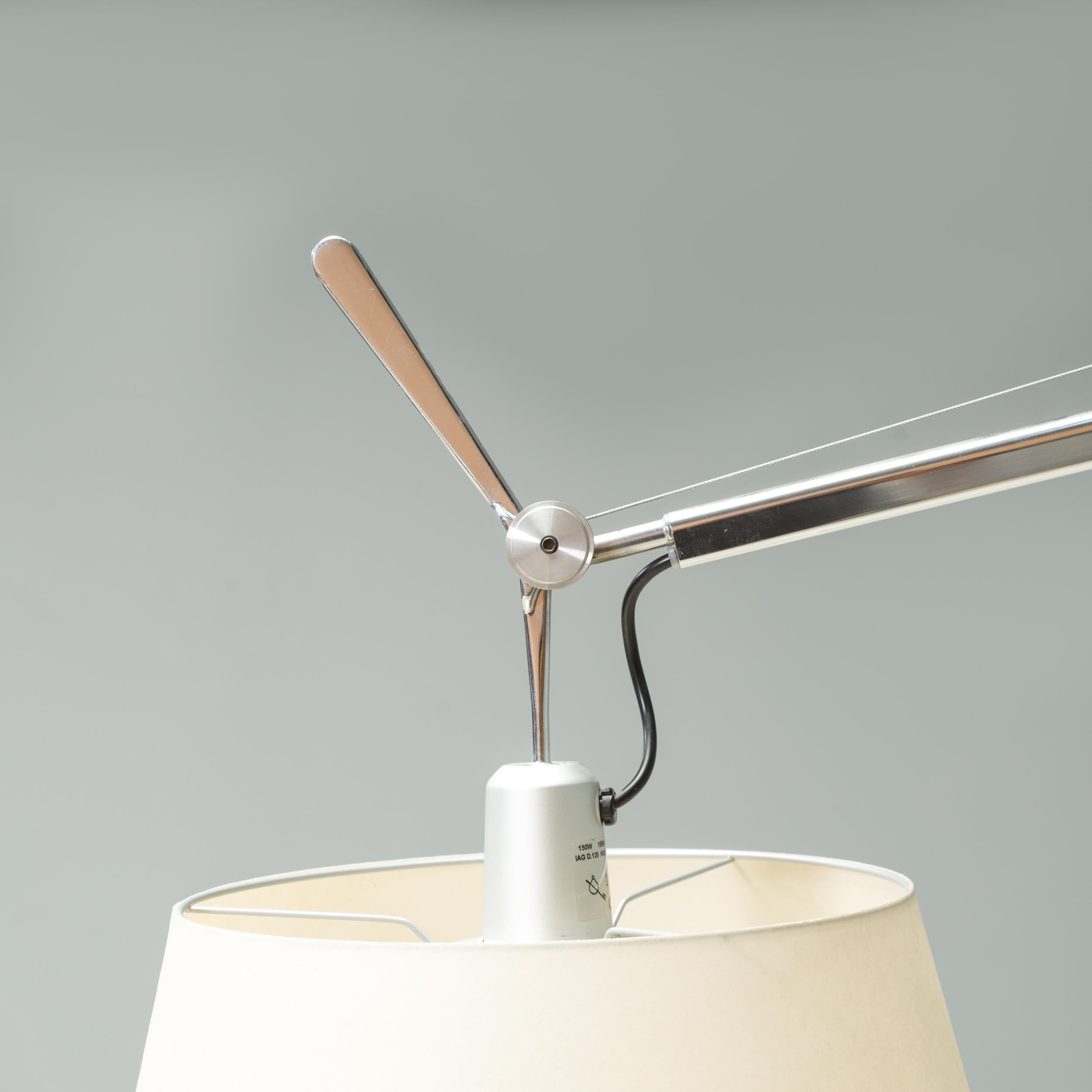 Michele De Lucchi for Artemide Tolomeo Mega Silver and Cream Floor Lamp 2