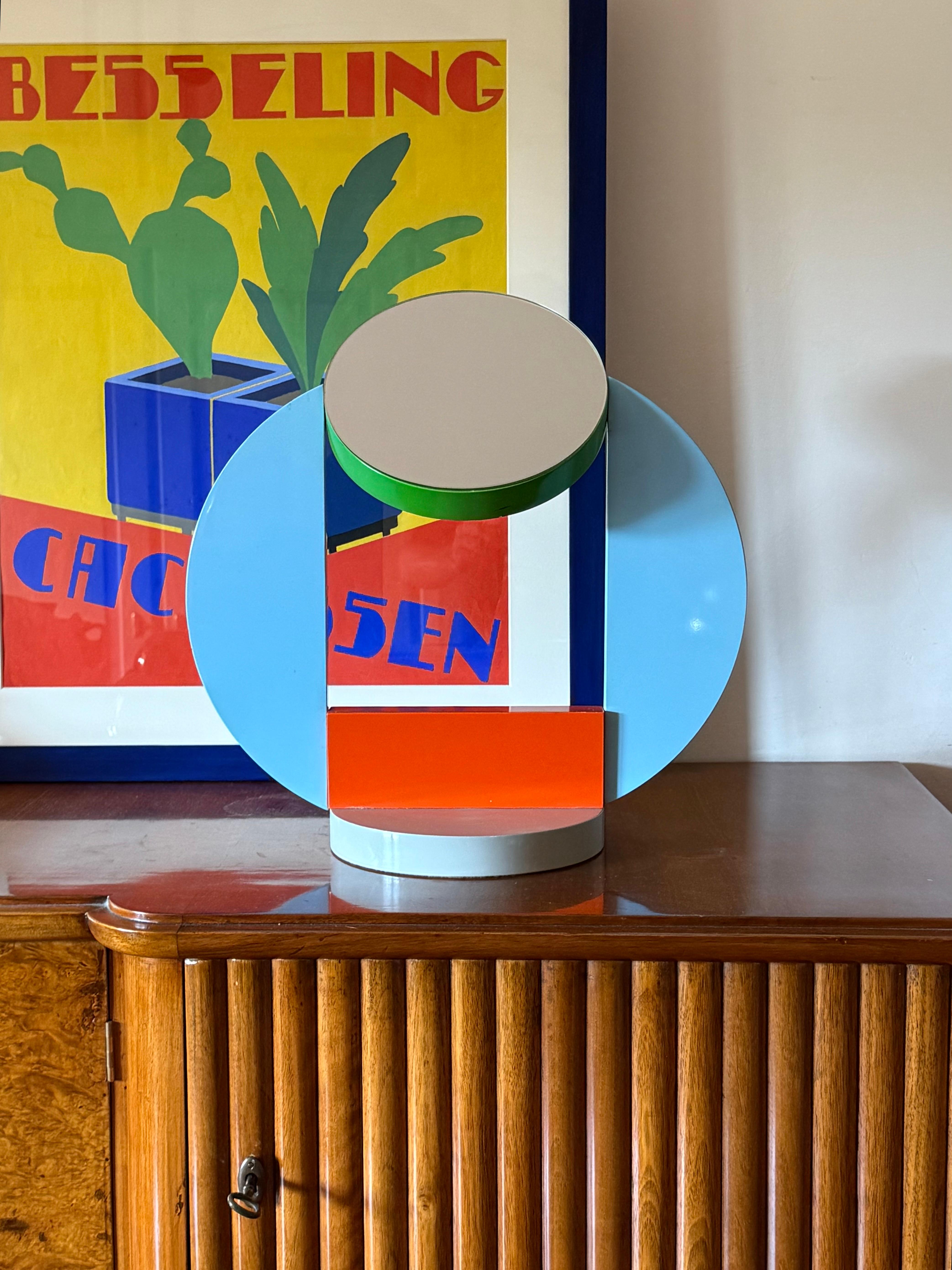 Italian Michele De Lucchi, postmodern table mirror / vanity, Memphis Italy 1980s For Sale