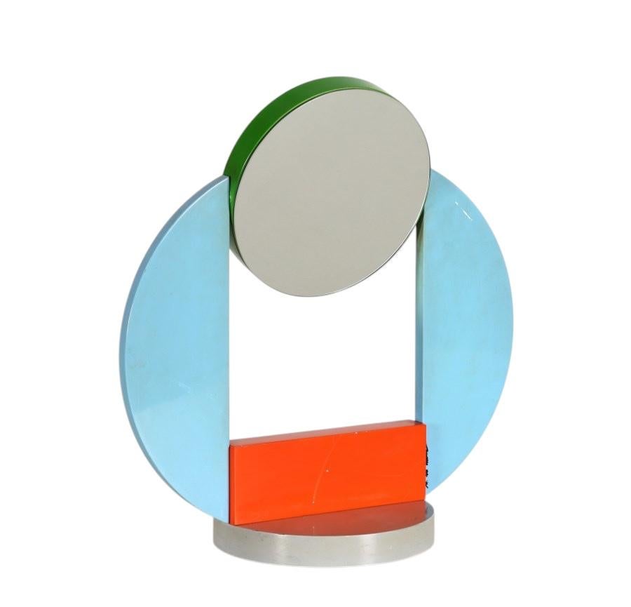 Late 20th Century Michele De Lucchi, postmodern table mirror / vanity, Memphis Italy 1980s For Sale