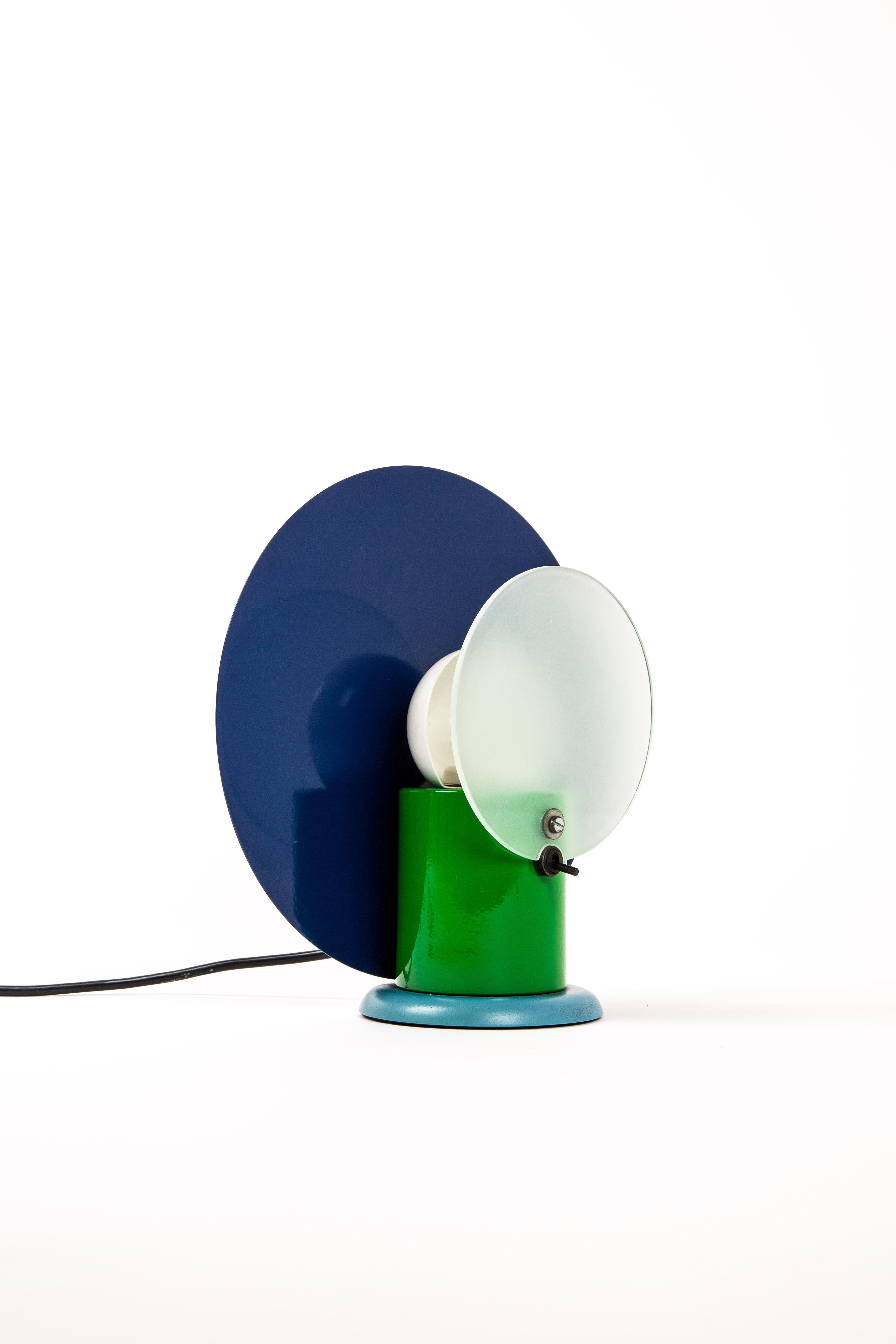 Glass Michele de Lucchi Round Lamp by Padova Bieffeplast Memphis Group