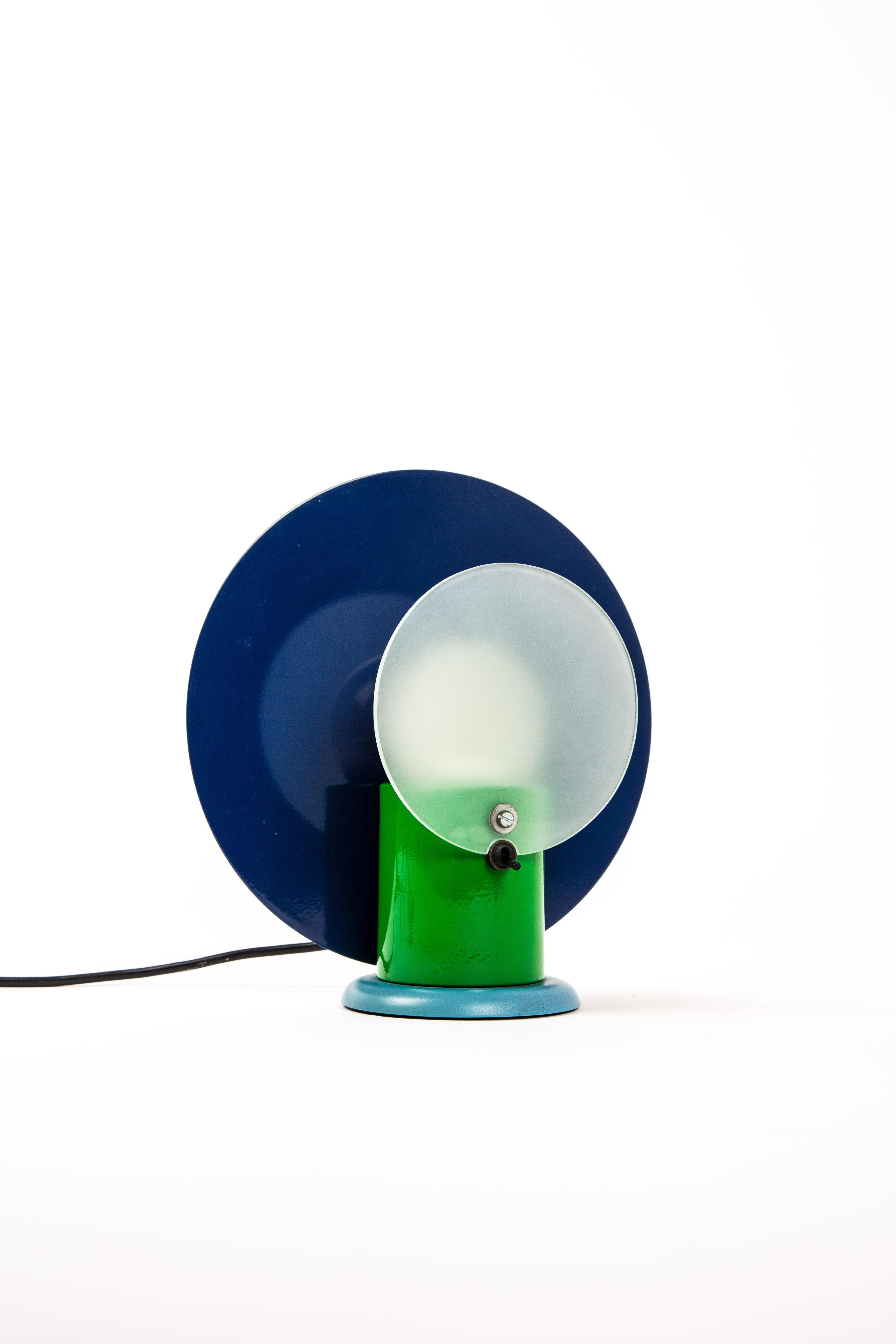 Michele de Lucchi Round Lamp by Padova Bieffeplast Memphis Group 1