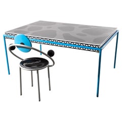 Michele de Lucchi Table model Burgundy + chair model First