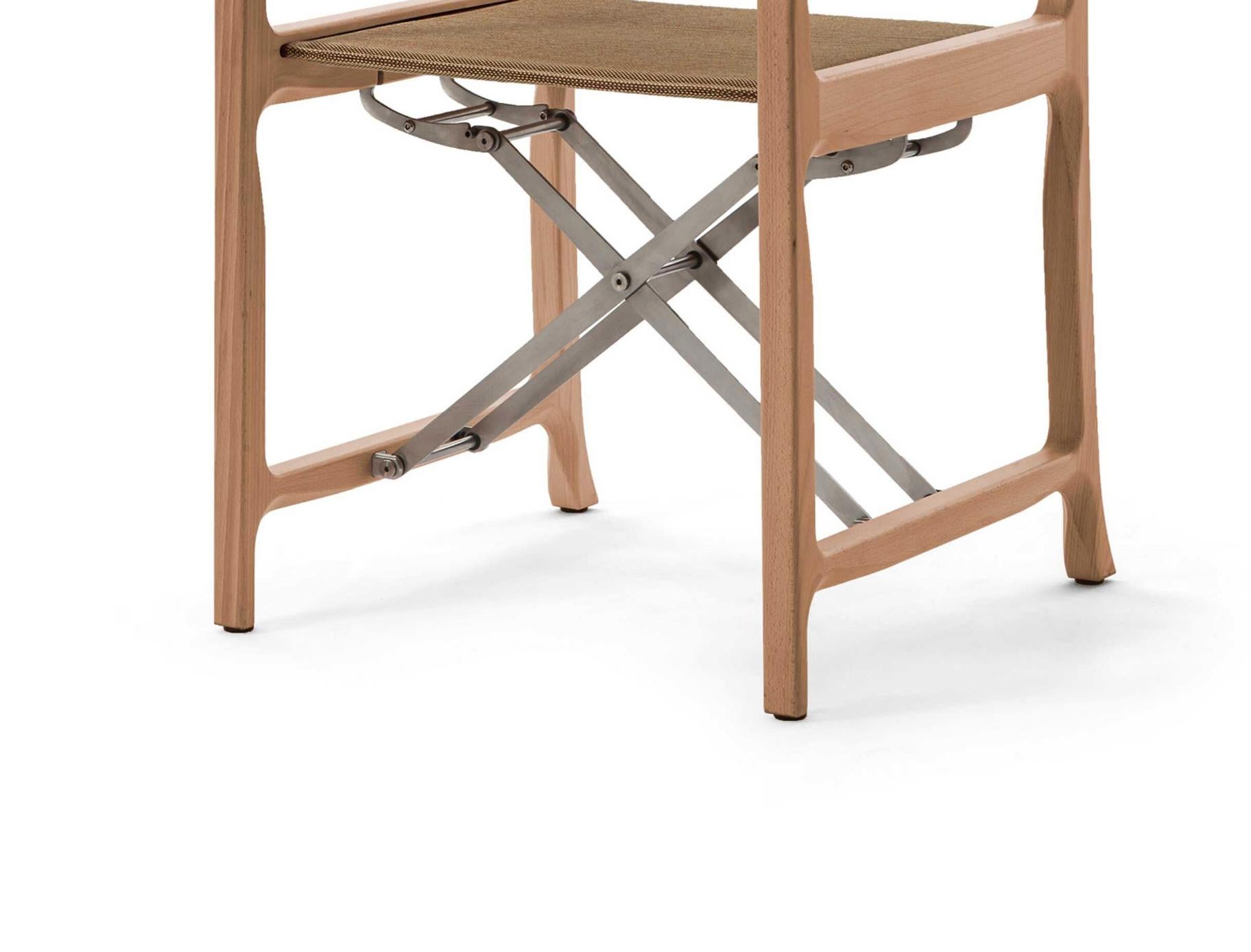 Mid-Century Modern Chaise Pavillon Project unique en bois massif de Michele De Lucchi pour Cassina en vente