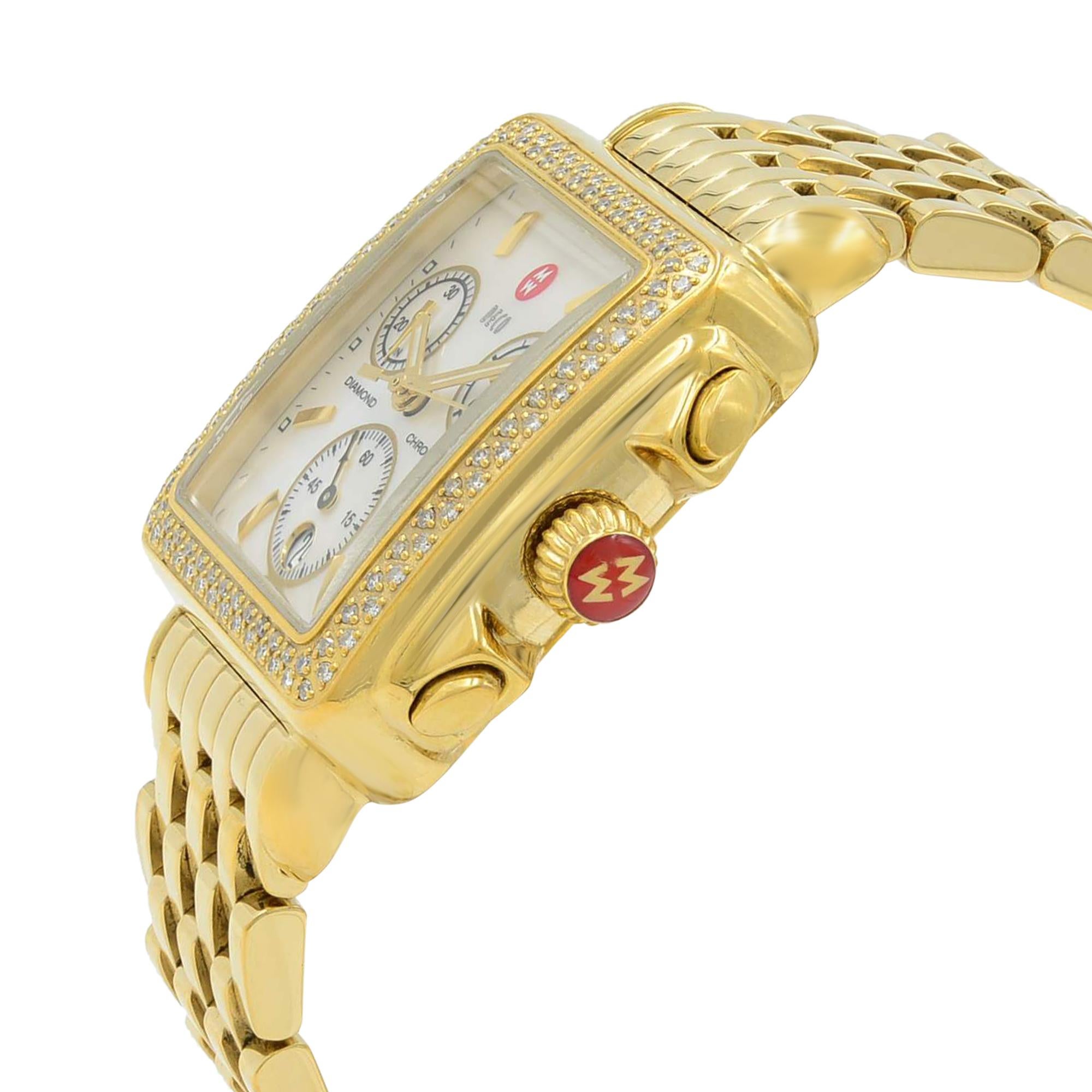 michele deco watch gold