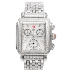 Michele Deco Diamond Bezel Stainless Chronograph Quartz Watch MW06P01A1046