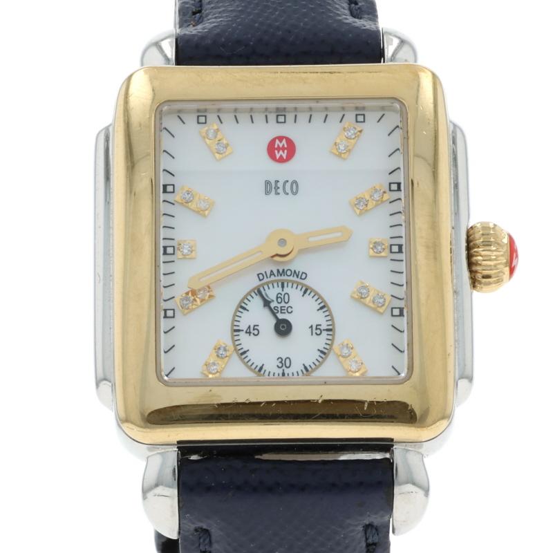 Michele Deco Diamond Damen Armbanduhr MW06V00C9046 Edelstahl Quarz 1 Yr Wnty (Einfacher Schliff) im Angebot