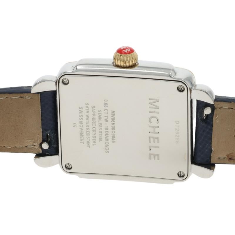 Michele Deco Diamond Damen Armbanduhr MW06V00C9046 Edelstahl Quarz 1 Yr Wnty im Angebot 2
