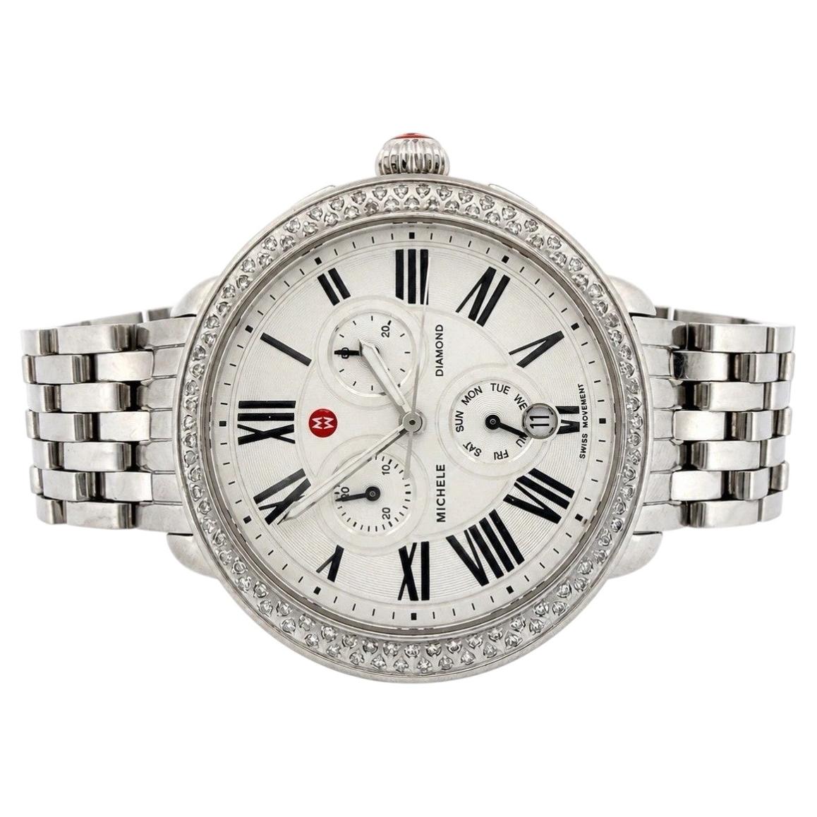Orologio Michele Deco Diamond MW21A01A1966 in Steele, 41x39 mm, 0,60 CTW in vendita