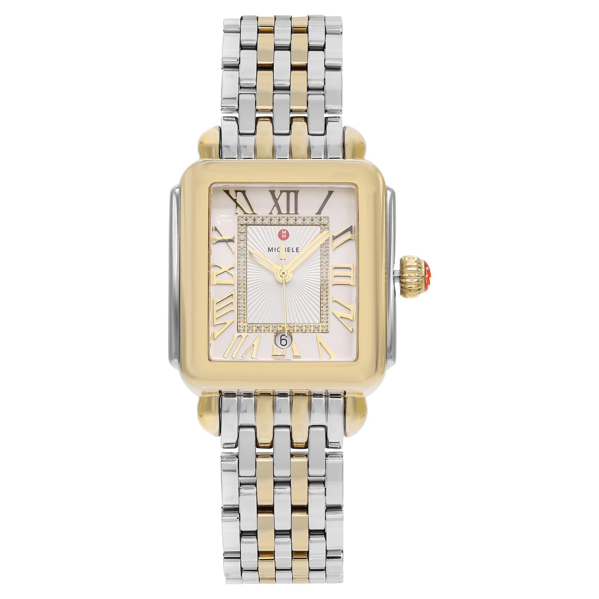 Michele Deco Madison Two-Tone Steel Silver Dial Ladies Watch MWW06T000147