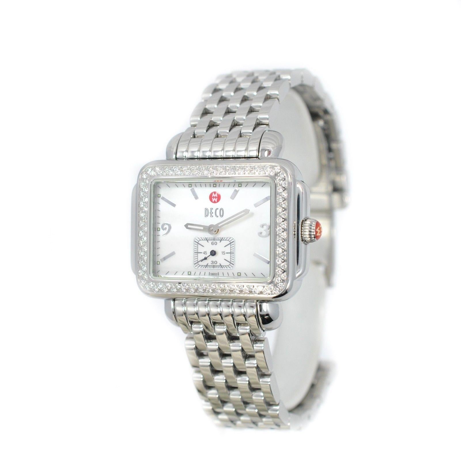 Women's Michele Deco Mw06C01 w/ 6.5 mm Band, Stainless-Steel Bezel & Mother-Of-Pearl Dia
