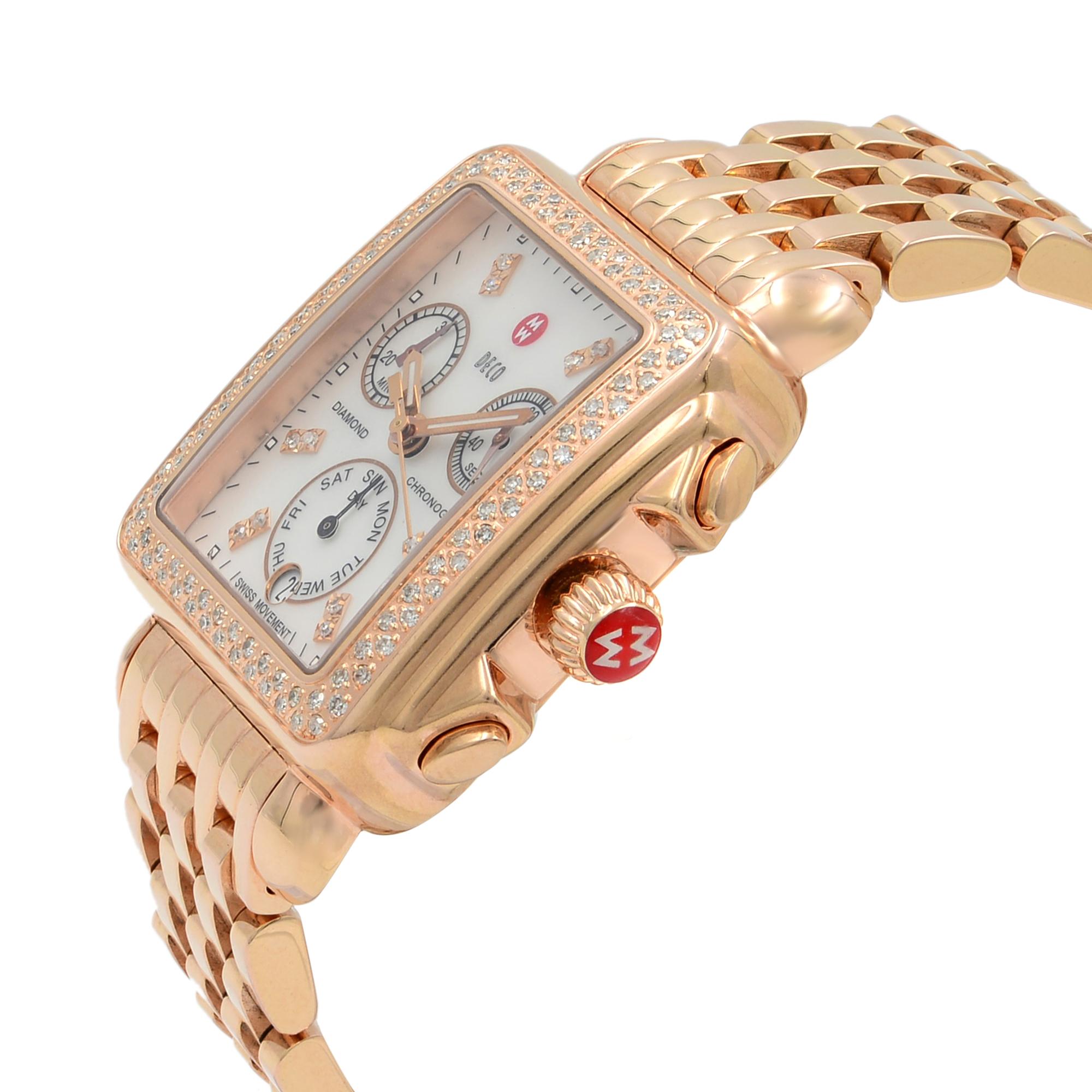 rose gold michele watch