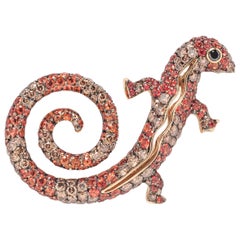 Michele della Valle Spilla Geco con Zaffiro e Diamante