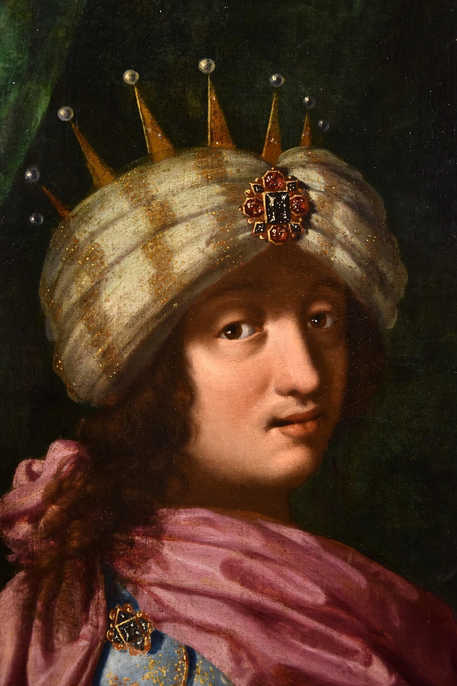 Portrait King Solomon Desubleo Paint Oil on canvas Old master 17th Century Art For Sale 3