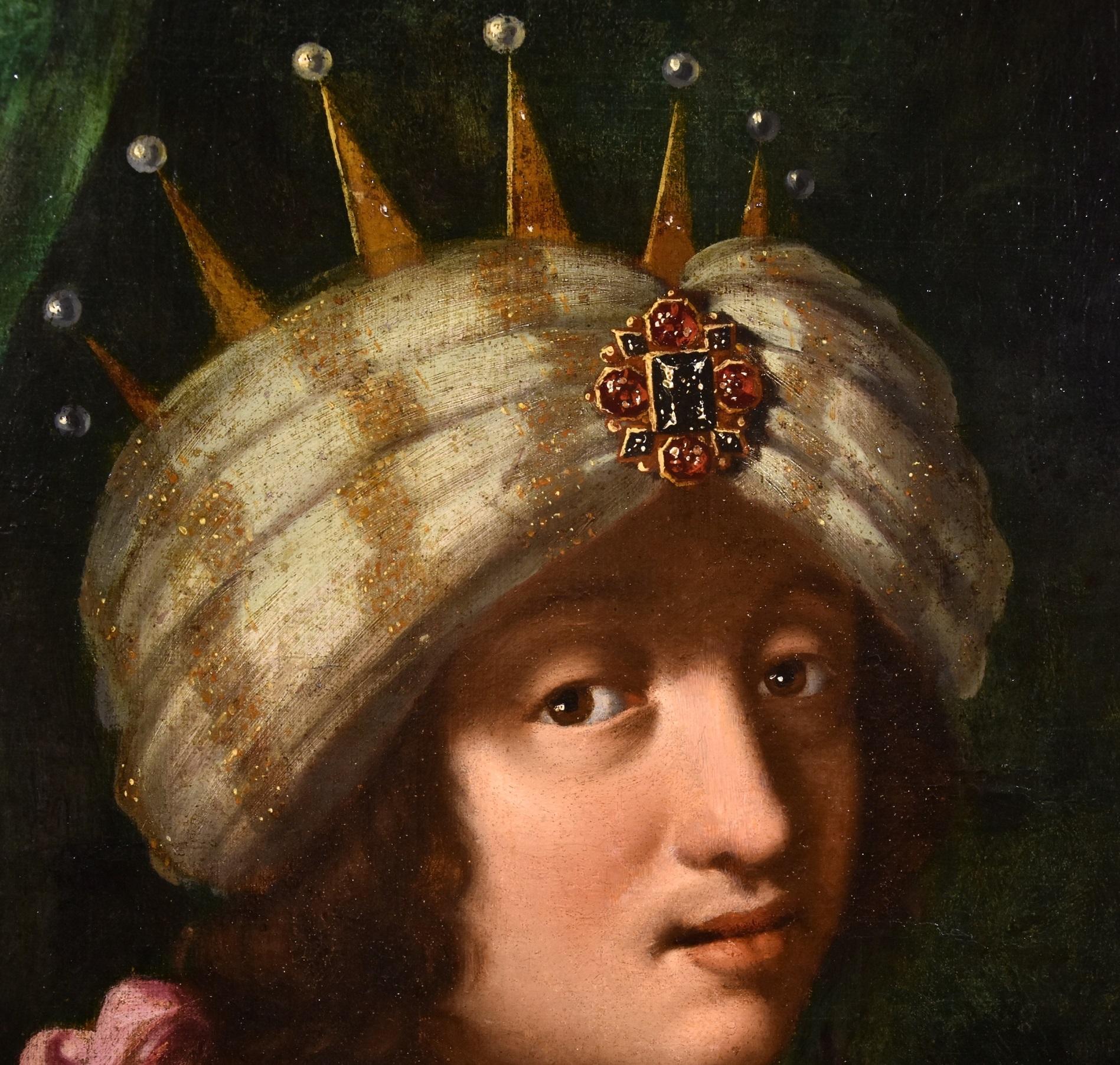 Portrait King Solomon Desubleo Paint Oil on canvas Old master 17th Century Art For Sale 4
