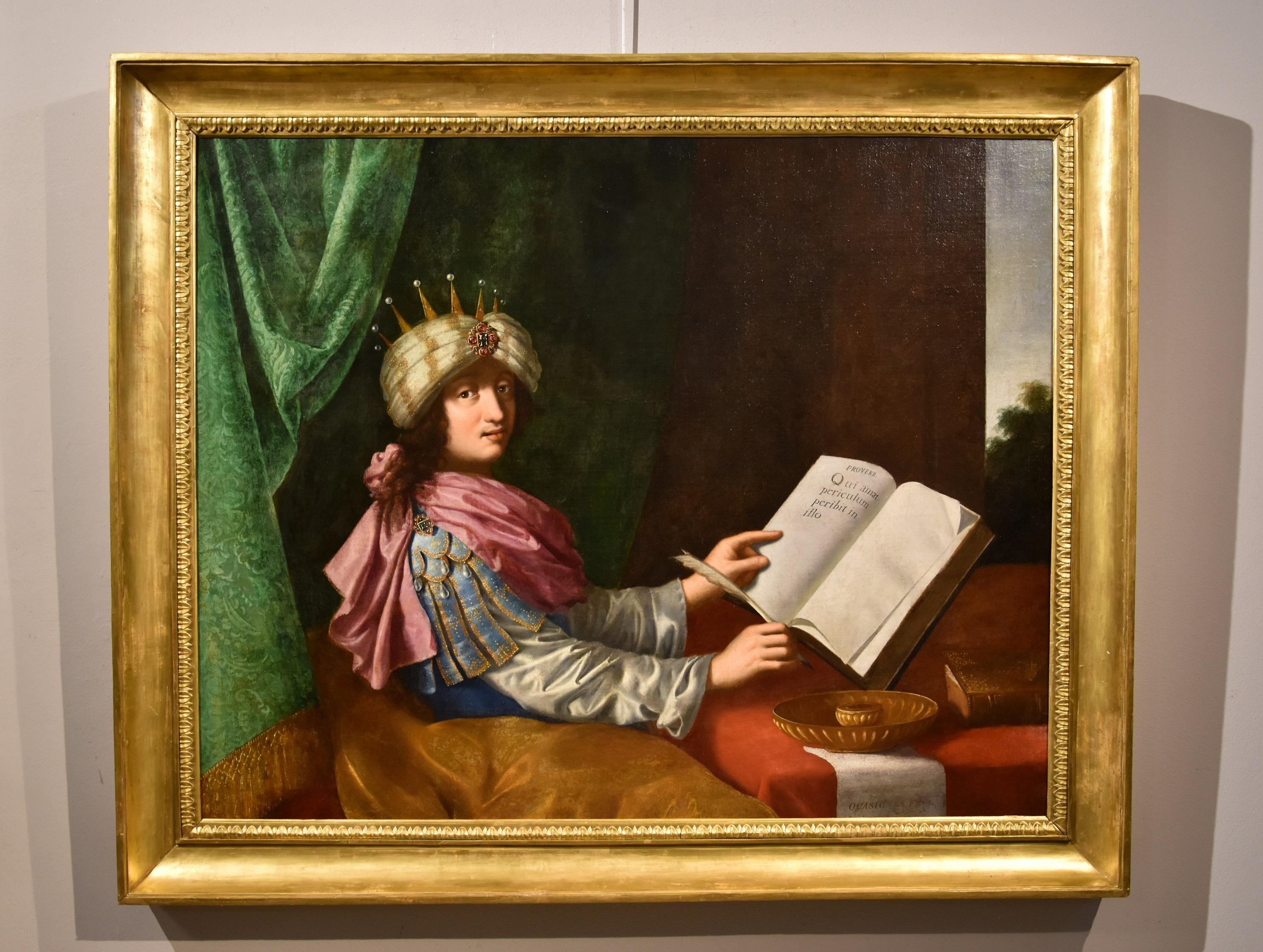 Portrait King Solomon Desubleo Paint Oil on canvas Old master 17th Century Art - Painting by Michele Desubleo (Maubeuge, 1602 - Parma, 1676)