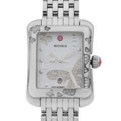 Michele Extreme Butterfly Diamonds Steel White Dial Womens Watch MWW04B000001