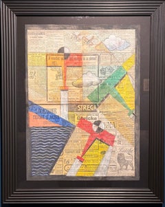 „Aeropittura“ Tecnica mista su carta di giornale , cm. 43 x 59  1930