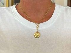 Michele Colgante Estrella de Mar de Oro y Granate con Cadena, Oro Amarillo 18k