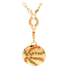 Michele Gold und Granat Seestern-Anhänger mit Kette, 18k Gelbgold