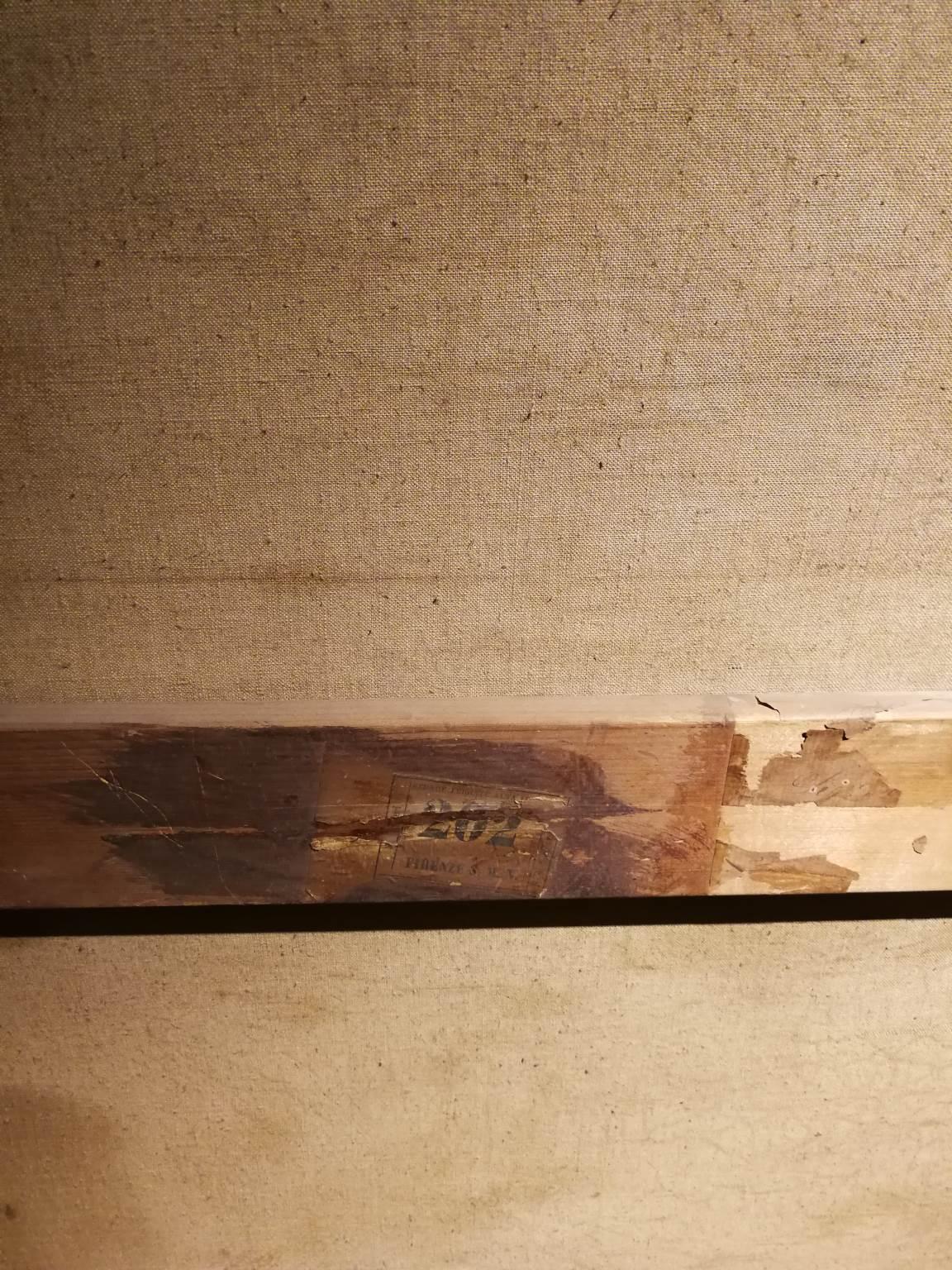 Dipinto Figurativo toscano ritratto femminile nobile belle époque del XIX secolo im Angebot 8