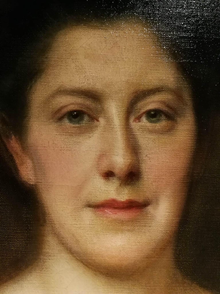 Signed M Gordigiani Female Portrait Painting 1880s oil canvas For Sale 7
